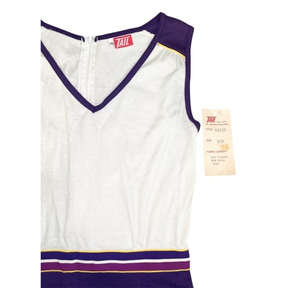 NOS Vintage TAIL Tennis Dress Purple White Zip Back Small Made in USA - Picture 3 of 7